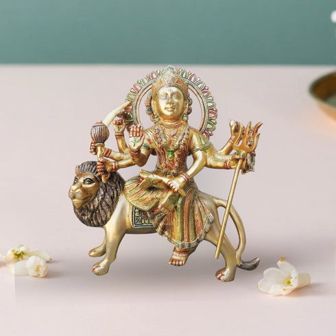 Brass Durga Ji Goddess Idol Statue 9.1Kg