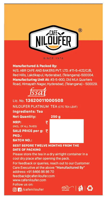 Cafe Niloufer Platinum Tea Powder