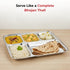 Vinod Stainless Steel 5 Compartment Plate with Square Edges Lunch and Dinner Plate Bhojan Thali High Quality Steel Rust Free Pack of 2