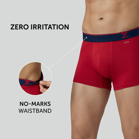 XYXX Traq Silver Cotton Trunks Rio Red