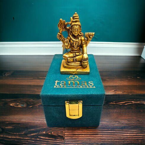 Tamas Brass Small Lord Shiva Statue | Free Luxury Gift Box