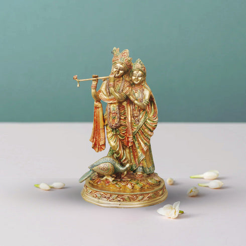 Brass Radha Krishna God Idol Statue 3.76Kg