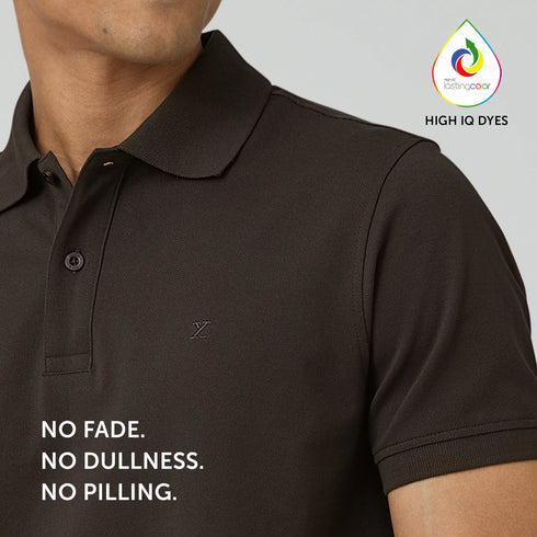 XYXX Nova Combed Cotton Polo T-shirts Mocha Brown