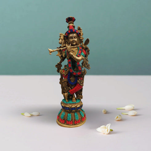 Brass Krishna Statue 6.23Kg