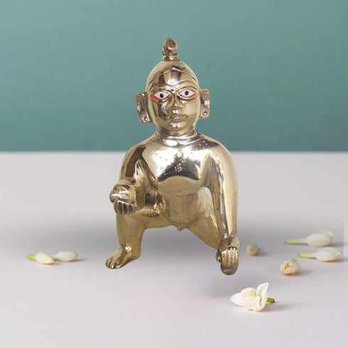 Brass Laddu Gopal God Idol Statue 1.8Kg