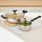Vinod DONIV Stainless Steel Sandwich Bottom Solitaire Cookware Set 1 Pc Sauce Pan 1 Pc Kadhai with Glass Lid Induction Friendly Set of 2 Pcs