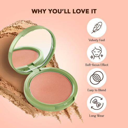 LoveChild Showtime | Cheek Flick Mattifying Powder Blush Light Brown