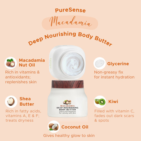 PureSense Macadamia Deep Nourishing Body Butter | From the makers of Parachute Advansed