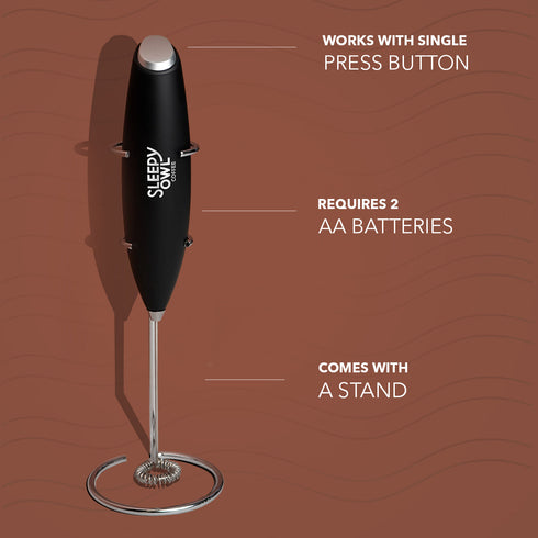 Sleepy Owl Coffee Coffee Frother - Black