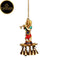Tamas Brass Krishna Wall Hanging Diya Oil Lamp With Bells (Multicolor)