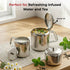 Vinod Stainless Steel 3 Pieces Jumbo Tea Set 1400 ml Tea Pot 250 ml Milk Pot and 250 ml Sugar Pot Highest Grade Steel Mirror Finish Rust Free