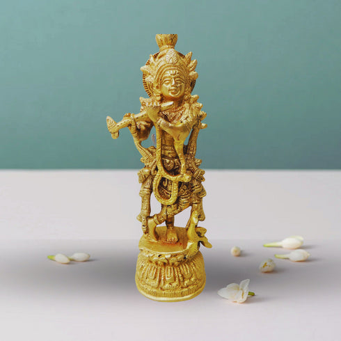 Brass Krishna Normal Statue 1.165Kg
