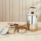 Vinod Stainless Steel Deluxe Hot Tiffin with 3 Compartment Insulated Rust Free Leak Proof Dishwasher Safe Strong and Tough
