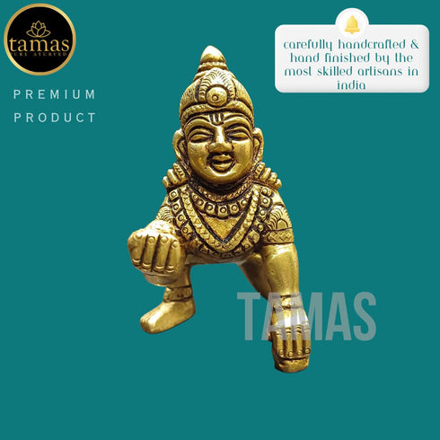 Tamas Brass Laddu Gopal/Bal Gopal/Thakur Ji Statue/Idol