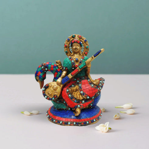 Brass Sharaswati Statue 7.016Kg