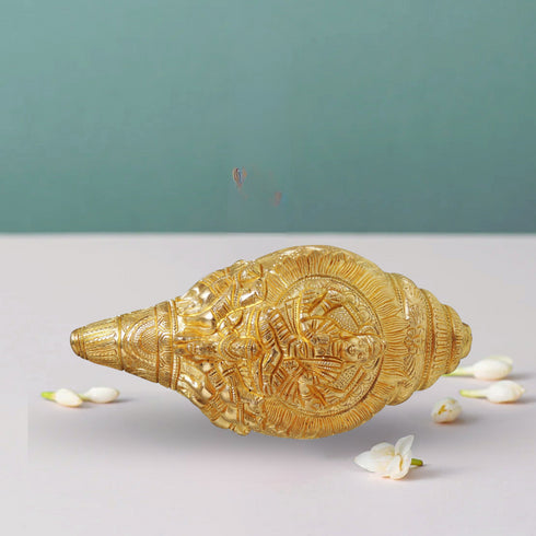 Brass Shankh Statue 2.14Kg