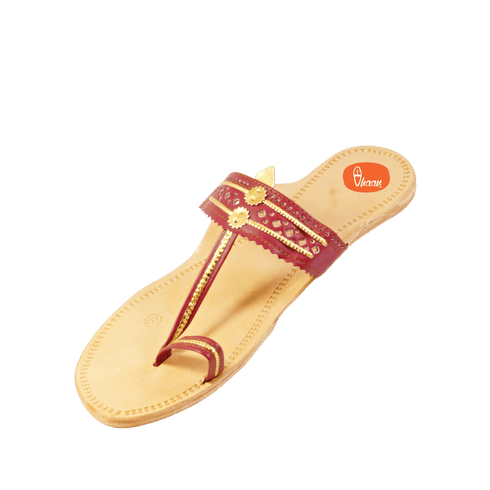 Vhaanfootwear Maroon Color Soft Kolhapuri Chappal for women by vhaan