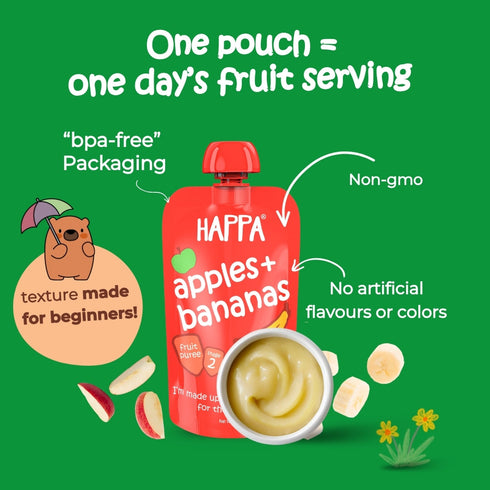 Happa Organic Baby Food Apple and Banana Puree
