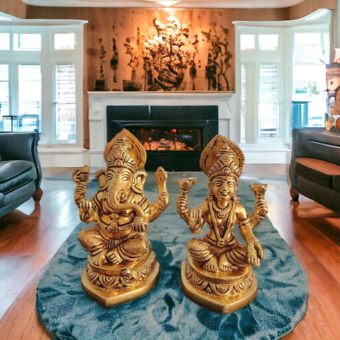 Tamas Brass Lakshmi Ganesh Statue/Idol