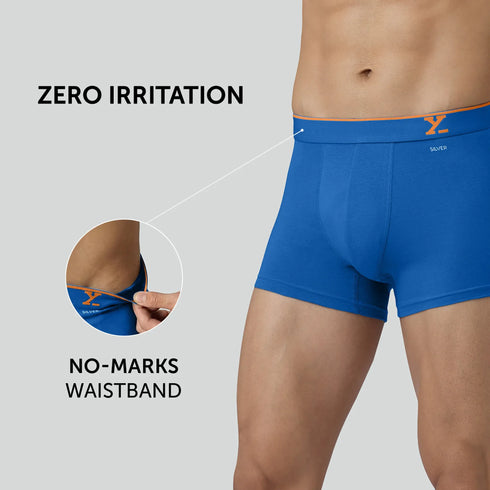 XYXX Traq Silver Cotton Trunks Horizon Blue