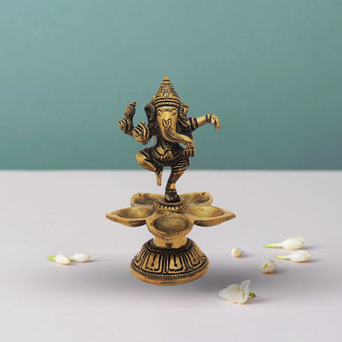 Brass Dancing Ganesha Statue 0.6Kg