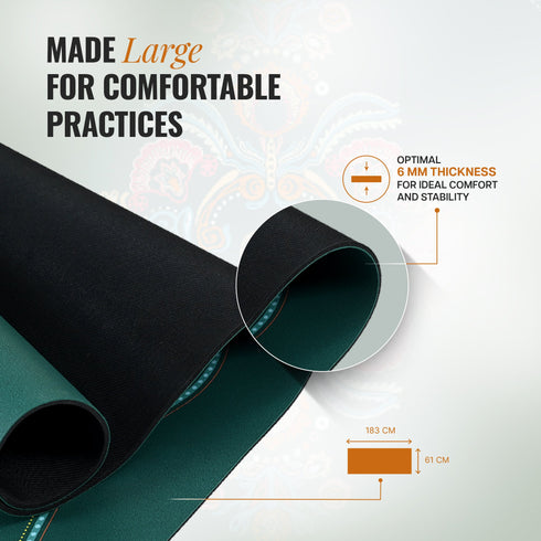 Wiselife PU Alignment & Natural Rubber Yoga Mat 6mm