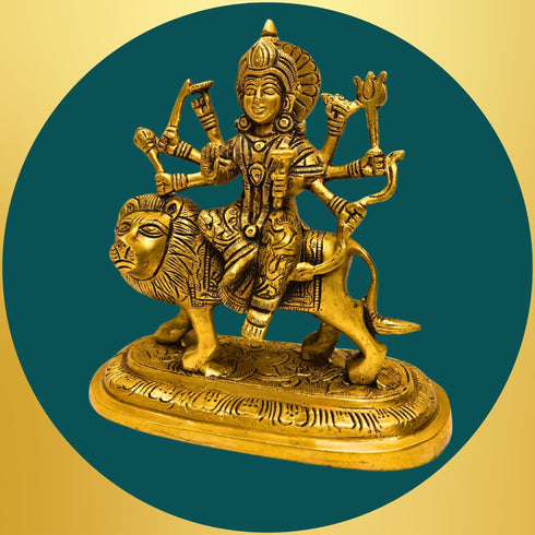 Tamas Brass Ashtabhuja-Dhari Devi Durga Statue/Idol