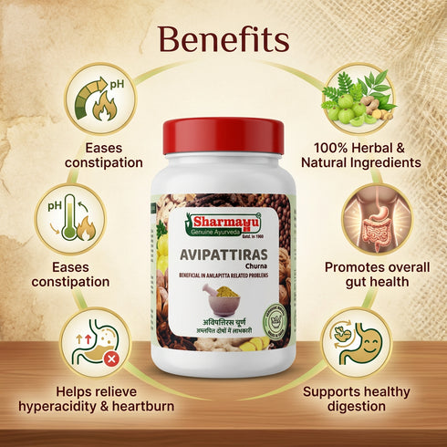 Sharmayu Ayurveda Avipattiras Churna Avipattikar Churna Ayurvedic Remedy for Digestive Health and Hyperacidity 100 GM