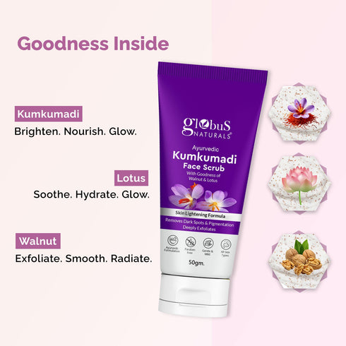 Globus Naturals Ayurvedic Kumkumadi Skin Lightening Face Scrub