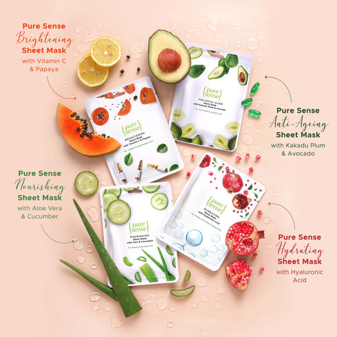 PureSense Sheet Mask (Pack of 4) | From the makers of Parachute Advansed