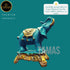Tamas Brass Handcrafted Ethnic Elephant Showpiece Trunk Up Statue / Idol with Antique Finish (Golden & Blue) (Pack of 1)