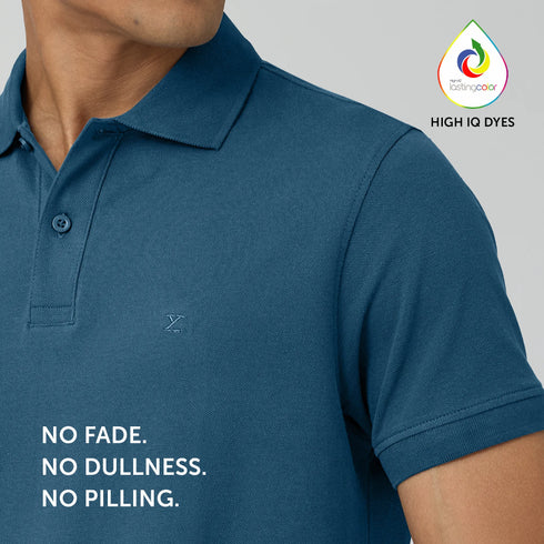 XYXX Nova Combed Cotton Polo T-shirts Isle Blue