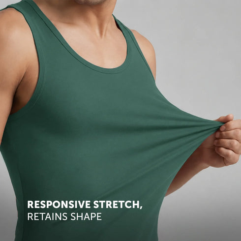XYXX Ace Modal-Cotton Vest Forest Green