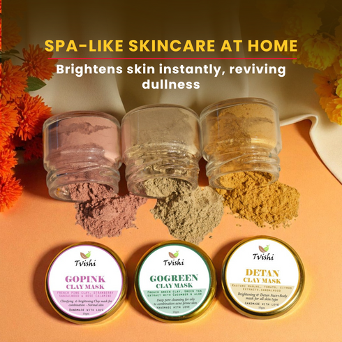 Tvishi Skincare Clay Mask Minis Potli Pouch Free