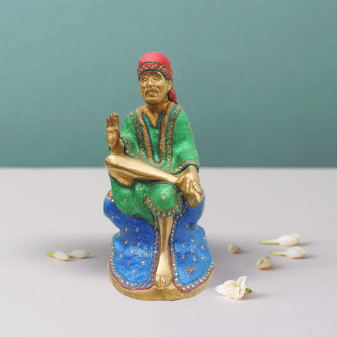 Brass Sai Baba Statue 7.676Kg