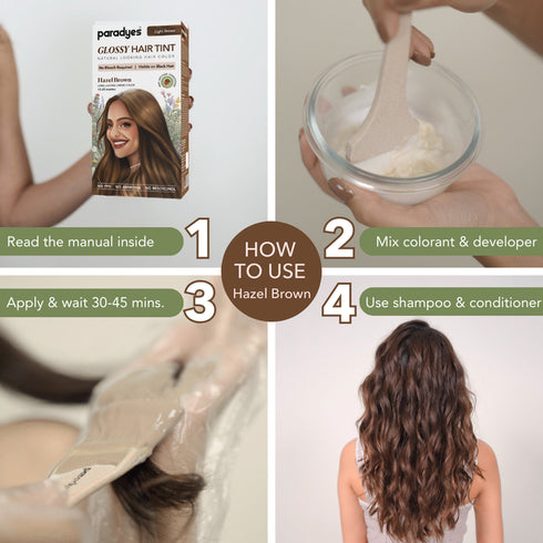 Paradyes Hazel Brown Glossy Hair Tint with Anti Fade Brown Conditioner
