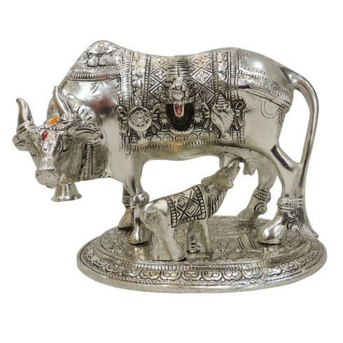 Aluminium Showpiece Cow Statue - 8*4.7*6 Inch