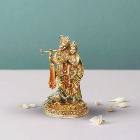 Brass Radha Krishna God Idol Statue 6.154Kg