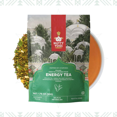 Nutty Yogi Green Energy Tea 50g Jasmine Roobios Mint and Herbs
