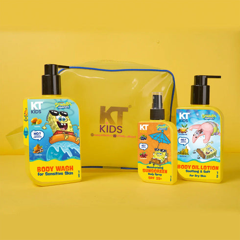 Kt Kids Personal Care Body Kit For Boys & Girls 3 Years Body Oil Lotion Soft Body Wash Sunscreen SPF Body