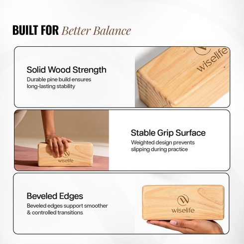 Wiselife Wooden Yoga Blocks