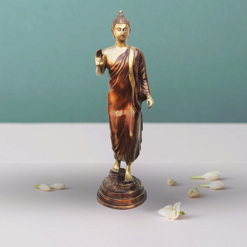 Brass Standing Budha Statue 9.4Kg