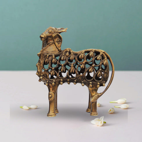 Brass Nandi Jali Statue 2.22Kg