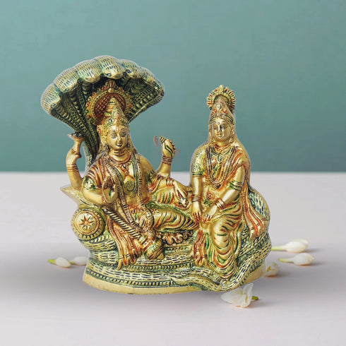 Brass Vishnu Laxmi With Shesnag Statue 3.34Kg