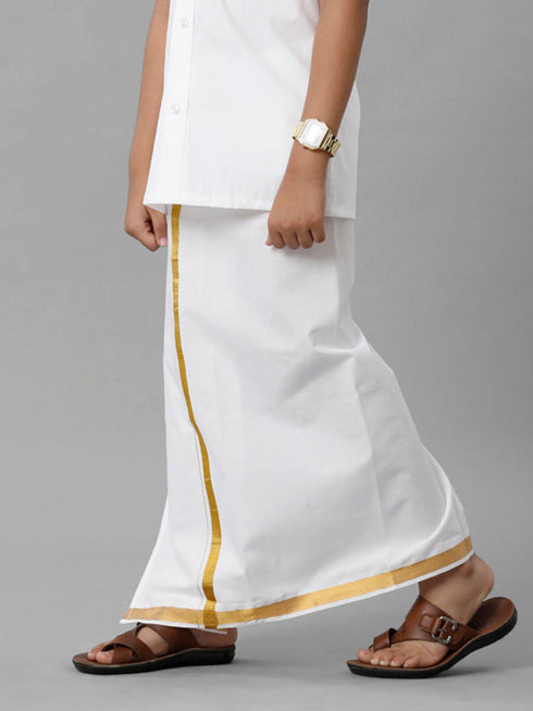 Ramraj Cotton Boys Readymade Single Layer White Dhoti