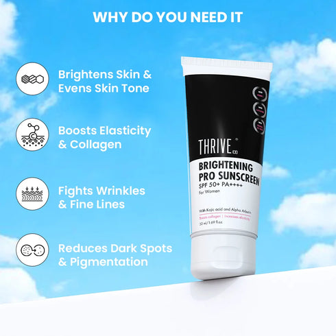 Thriveco Sunscreen for Women SPF 50 Brightening Pro PA