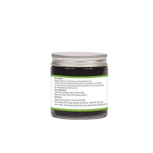 Natuur Coffee Cocoa Sugar Sesame exfoliating face and body scrub 100gm