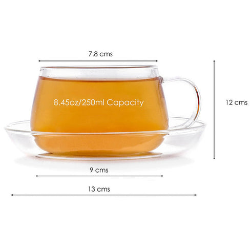 Vahdam Tea Glitter Borosilicate Glass Cup & Sauce