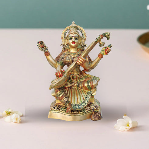 Brass Saraswati Ji Statue 12Kg
