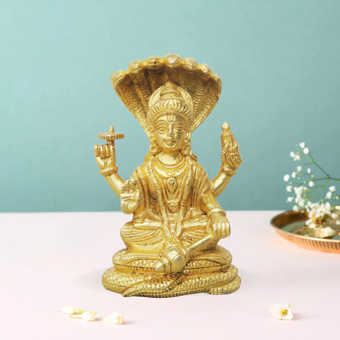 Brass Nariane With Sheshnaag God Statue 0.96Kg